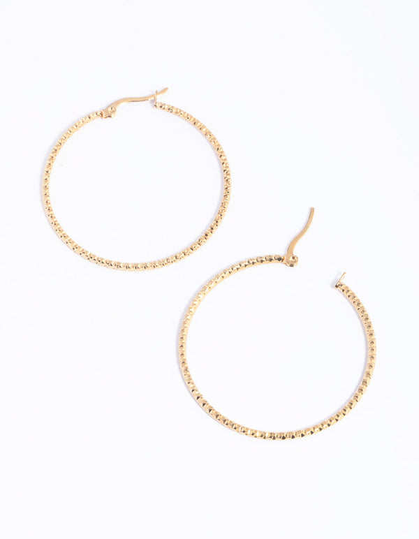 Gold Plated Surgical Steel Thin Hoop Earrings