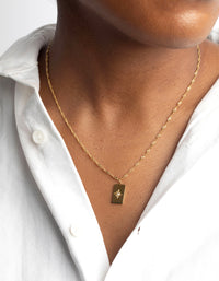 Gold Plated Surgical Steel Diamante Star Necklace - link has visual effect only