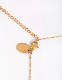 Gold Plated Surgical Steel Butterfly Necklace with Mother of Pearl - link has visual effect only