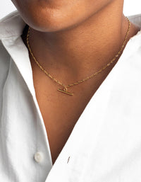 Gold Plated Surgical Steel Fob Necklace - link has visual effect only