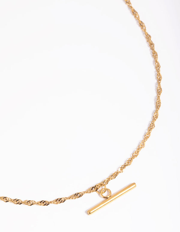 Gold Plated Surgical Steel Fob Necklace