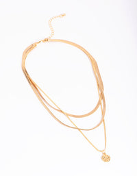Gold Plated Snake Chain and Disc Necklace Pack - link has visual effect only