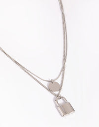 Surgical Steel Disc and Padlock Layered Necklace - link has visual effect only