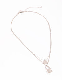 Surgical Steel Disc and Padlock Layered Necklace - link has visual effect only