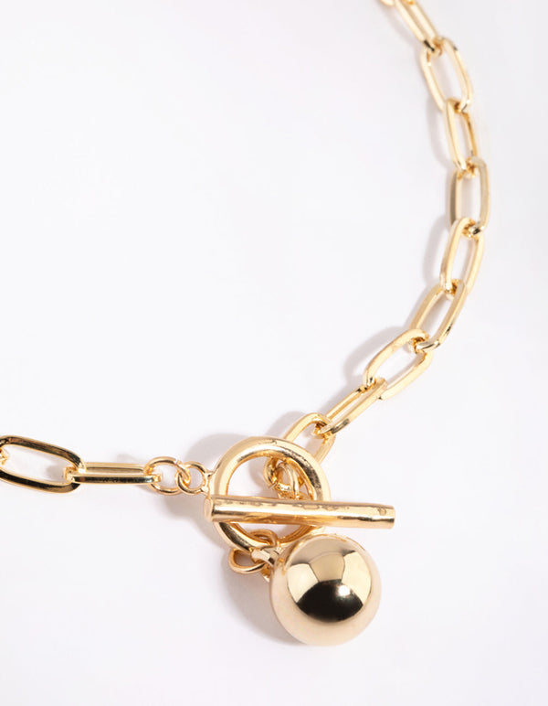 Gold Plated Fob Chain Necklace