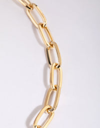 Gold Plated Fob Chain Necklace - link has visual effect only