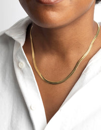 Gold Plated Surgical Steel Herringbone Necklace - link has visual effect only