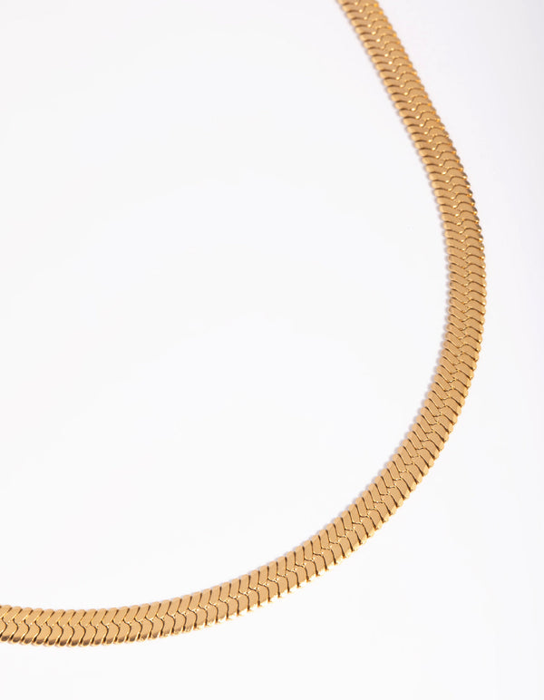 Gold Plated Surgical Steel Herringbone Necklace