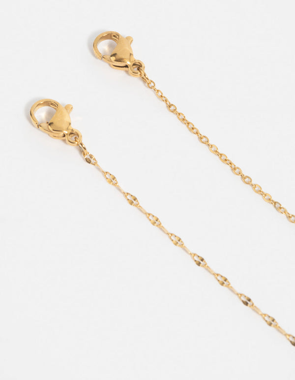 Gold Plated Surgical Steel Butterfly Chain Bracelet Set