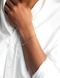 Gol Plated Surgical Steel Figaro Bracelet - link has visual effect only