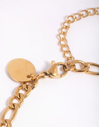 Gol Plated Surgical Steel Figaro Bracelet - link has visual effect only
