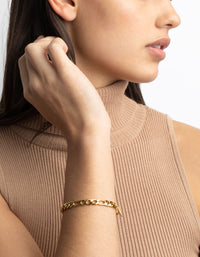 Gold Plated Surgical Steel Figaro Fob Bracelet - link has visual effect only