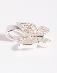 Silver Plated Butterfly Charm with Cubic Zirconia - link has visual effect only