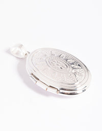 Silver Plated Oval Locket Charm - link has visual effect only
