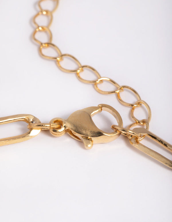 Gold Plated Chain and Cubic Zirconia Anklet Set