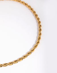 Gold Plated Surgical Steel Twisted Chain Anklet - link has visual effect only