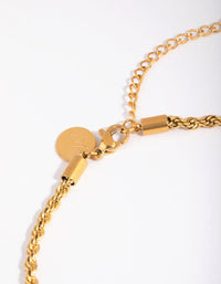 Gold Plated Surgical Steel Twisted Chain Anklet - link has visual effect only