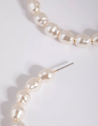Gold Pearl Hoop Earrings - link has visual effect only