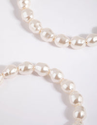 Gold Pearl Hoop Earrings - link has visual effect only