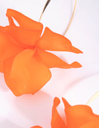Oranje matte bloemen oorbellen - link has visual effect only