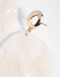 Cream Pearlised Acrylic Drop Earrings - link has visual effect only