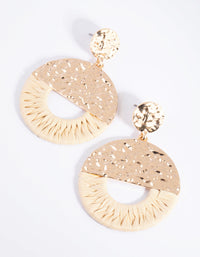 Cream Raffia Drop Earrings - link has visual effect only