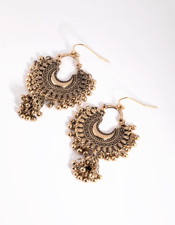 Yellow Beaded Drop Earrings