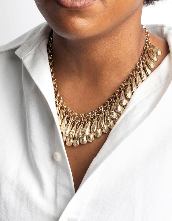 Gold Molten Beaded Necklace