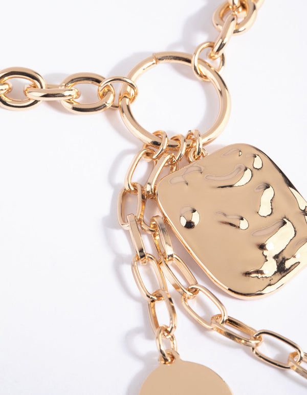 Gold Pearl and Coin Chain Necklace