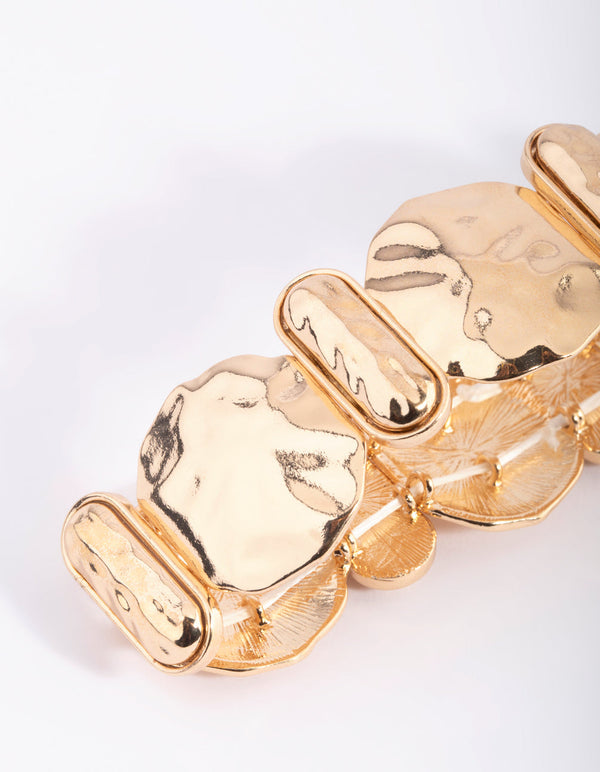 Gold Molten Coin Bracelet