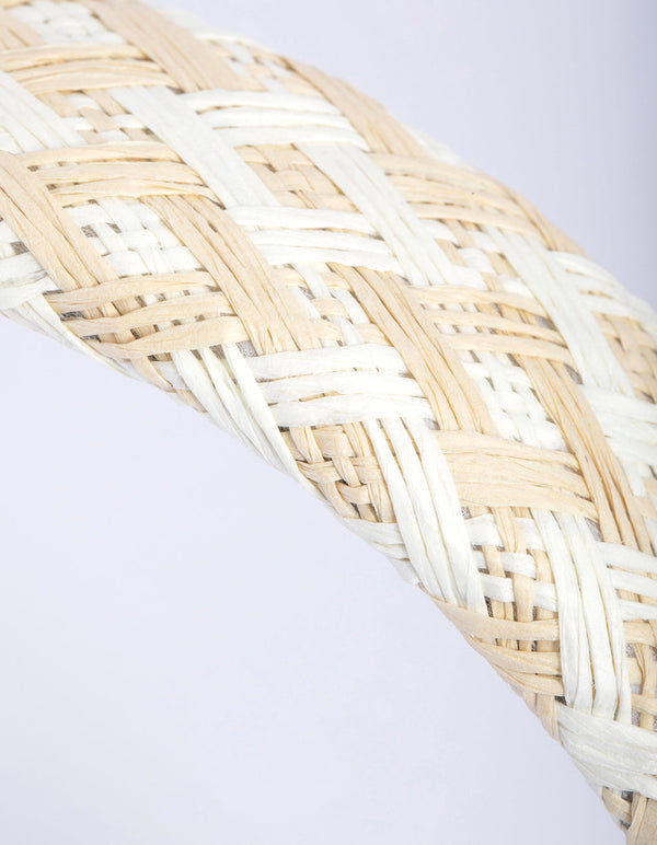 Two Tone Straw Padded Alice Band