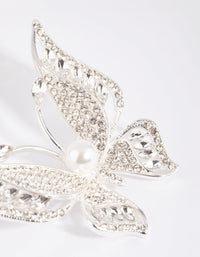 Silver Butterfly and Pearl Brooch - link has visual effect only