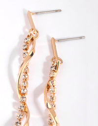 Gold Diamante Drop Earrings - link has visual effect only