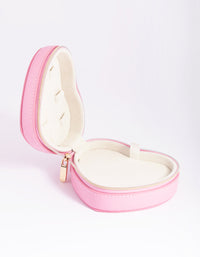 Pink Heart PU Leather Jewellery Box - link has visual effect only