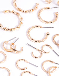 Gold Twisted Hoop Earring Pack - link has visual effect only