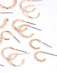 Gold Twisted Hoop Earring Pack - link has visual effect only