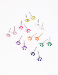 Matte Rainbow Flower Stud Earring Pack - link has visual effect only