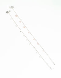 Silver Rose Quartz Star Anklet Set - link has visual effect only