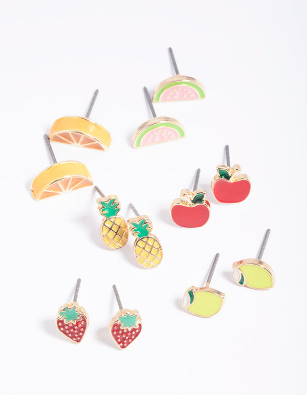 Kids Fruit Salad Stud Earring Pack