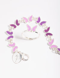 Kids Butterfly Bracelet and Ring Set - link has visual effect only