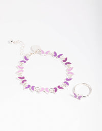 Kids Butterfly Bracelet and Ring Set - link has visual effect only