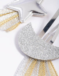 Kids Silver Celestial Snap Clips - link has visual effect only