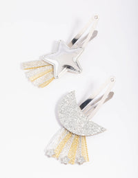 Kids Silver Celestial Snap Clips - link has visual effect only