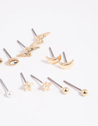 Gold Celestial Pearl Stud Earring Pack - link has visual effect only