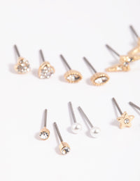 Gold Celestial Pearl Stud Earring Pack - link has visual effect only