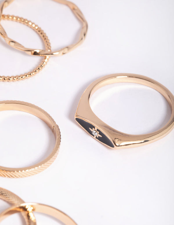 Gold Celestial Ring Stack Pack