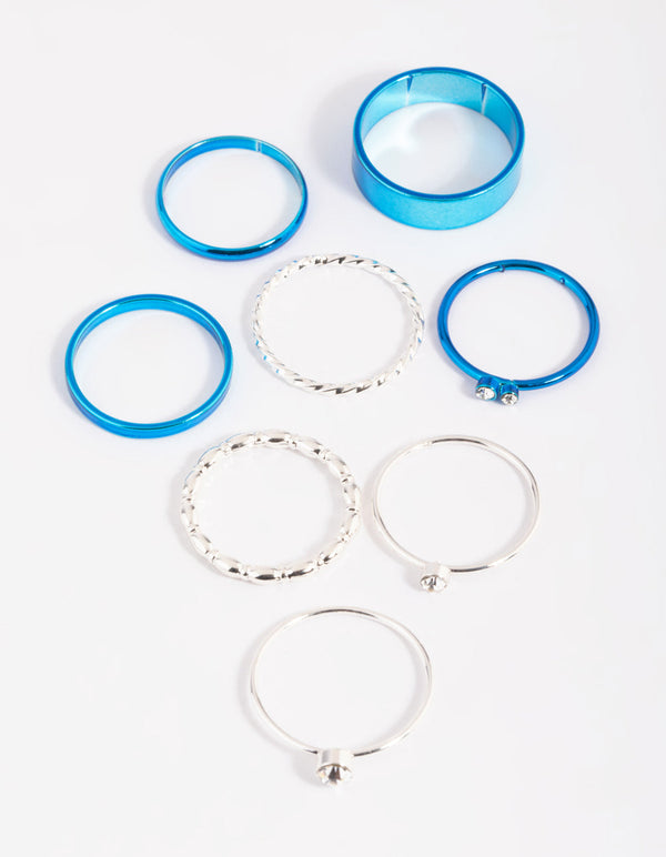 Silver Metallic Ring Stack Pack