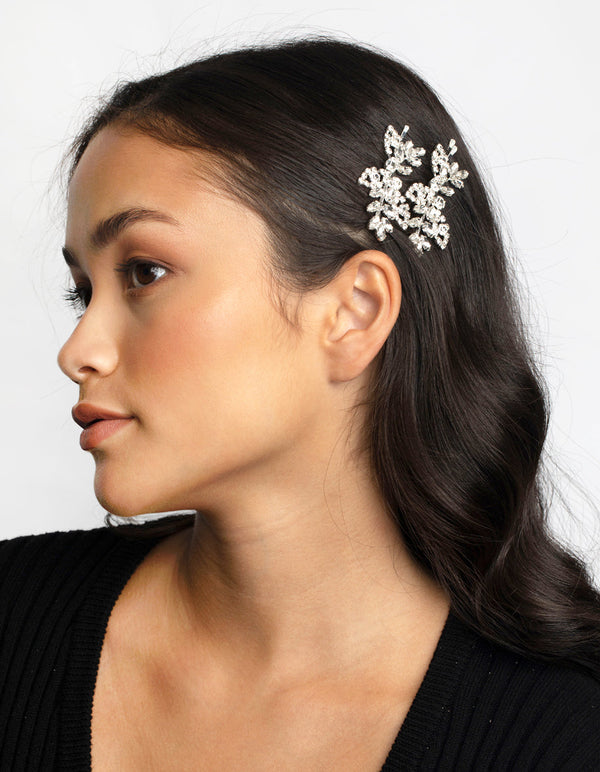 Silver Navette Diamante Clip Pack