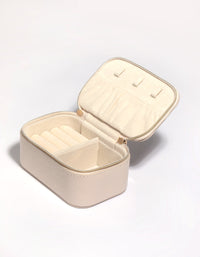 Cream PU Leather Rectangular Jewellery Box - link has visual effect only