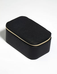 Black PU Leather Rectangular Jewellery Box - link has visual effect only